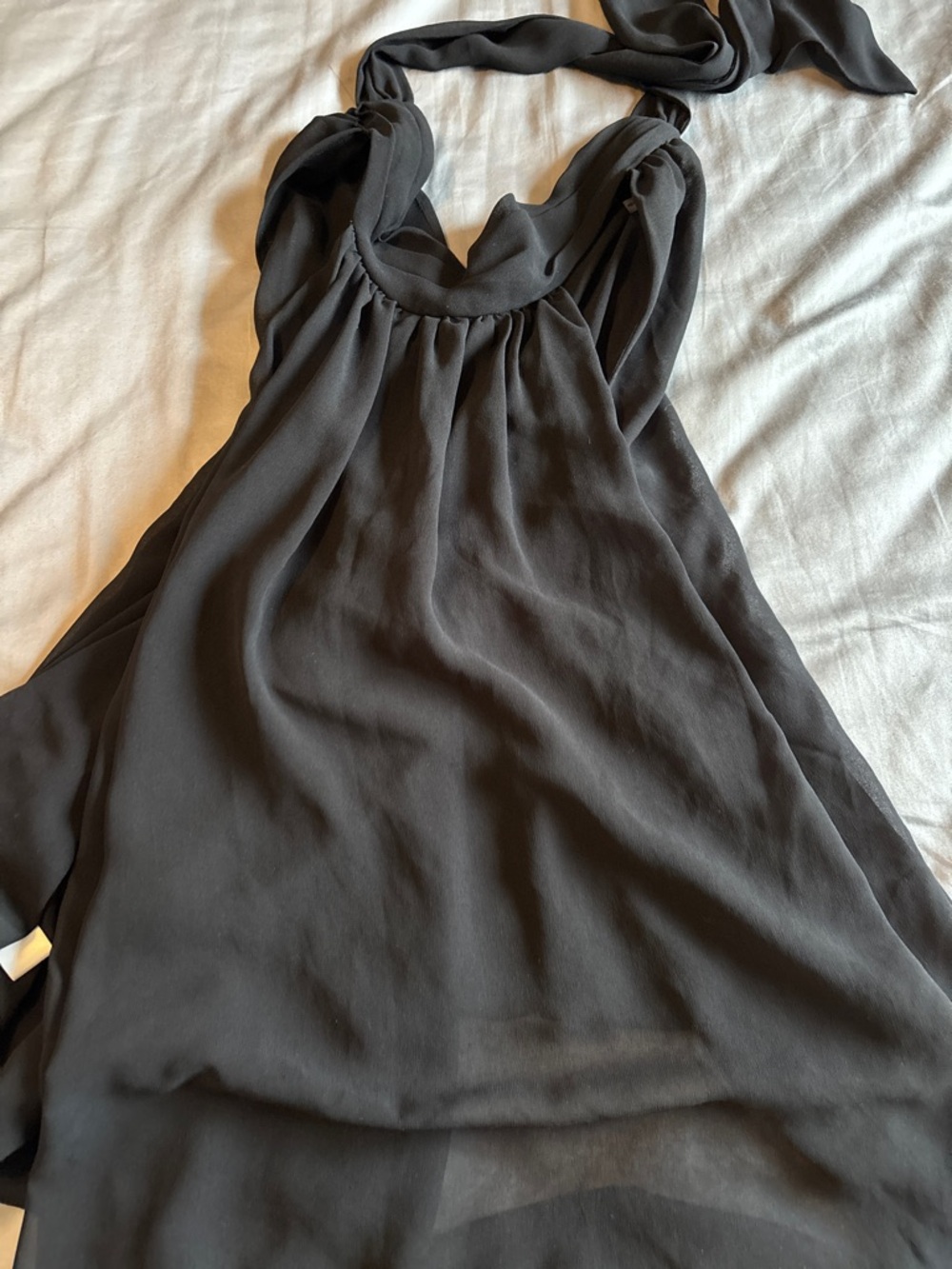 1. State Black Halter Neck Chiffon Camisole 2X with bow